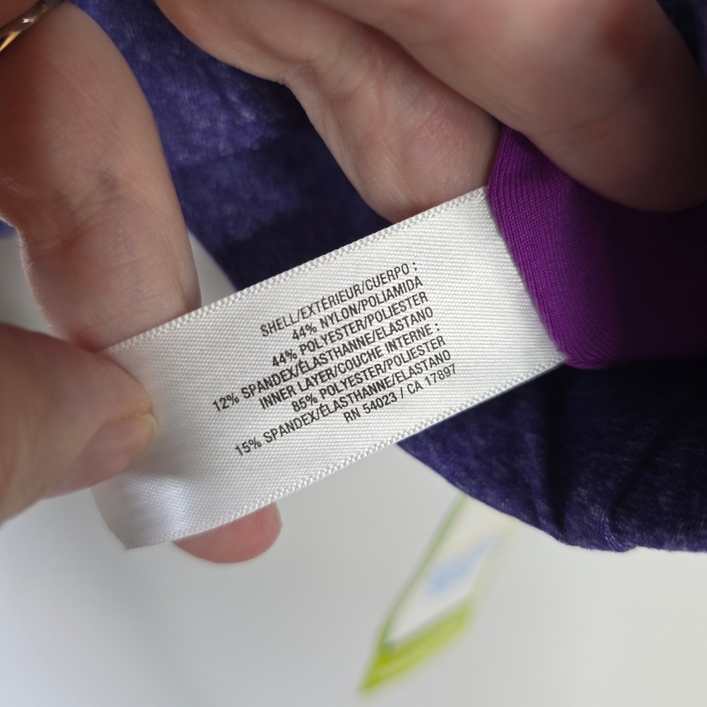 Active by Old Navy Women's XL Purple Heathered Racerback Sports Bra Compression - Picture 4 of 5